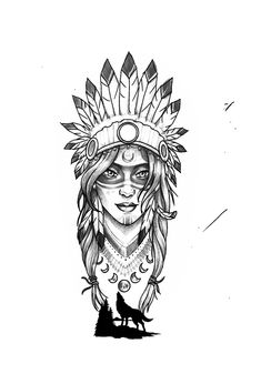 Native American Tattoo Drawings, Indian Women Tattoo, Tattoo Indian, Indian Tattoo Design, Flowers Tattoos, Thigh Band, Native American Tattoo, Half Sleeve Tattoos Drawings, Card Tattoo Designs