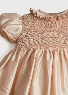 Girls Silk Smocked Celebration Dress in Pink | Pepa London – Pepa London US Celebration Dress, Baby Clothes Size Chart, Baby Clothes Sizes, Smocking Patterns, Poetry Ideas, Frill Collar, Smocked Dresses, Hand Smock, Heirloom Sewing