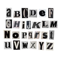 the letters and numbers are made out of old newspaper paper with black ink on them