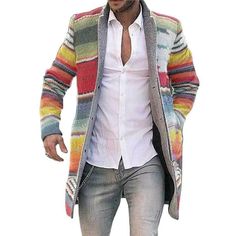 Mens Long Cardigan, Casual Trench Coat, Winter Overcoat, Hoodie Cardigan, Top Plus Size, Casual Cardigans, Long Sleeves Coats, Kimono Cardigan, Men's Knit