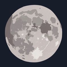 the full moon is shown in grey and black colors, as well as white clouds