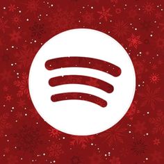 a red background with white circles and snowflakes