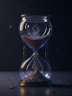 an hourglass with sand running through it