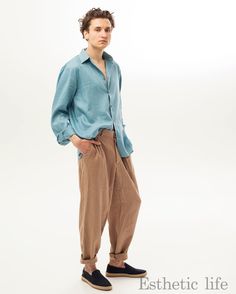 Presenting our Linen Men's Truckee Pants - where style meets comfort for everyday wear! Made from high-quality linen, these pants feature a relaxed fit and lightweight feel. Ideal for any occasion, whether you're out for a casual outing or relaxing at home. Model measurements: Height: 6.2 ft. | 189 cm Bust: 38.6' | 98 cm Waist: 28.7' | 73 cm Hips: 37.4' | 95 cm Model is wearing size: M Color on photo: Mocha DETAILS:  Includes: 1 pc. Linen pants for men Made from 100% linen of European origin Stonewashed Narrow Bottom Pockets NOTE: Do consider that colors on images may differ a bit, because of your screen color specification. Size charts are represented in the listing photo. Casual Relaxed Fit Flax Pants, Casual Flax Relaxed Fit Pants, Baggy Blue Linen Pants, Blue Relaxed Fit Linen Pants, Baggy Blue Linen Bottoms, Blue Linen Relaxed Fit Pants, Blue Shirt Brown Pants, Brown Pants Men, Light Blue Pants