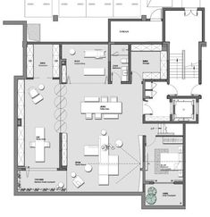 the floor plan for a two bedroom apartment with an attached kitchen and living room area