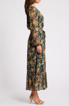 Chelsea28 Long Sleeve Faux Wrap Dress | Nordstrom Chelsea 28 Wrap Dress, Chiffon V-neck Maxi Dress With Tie Waist, Spring Dress With Tie Waist And Flowy Skirt, Spring Chiffon Dress With Tie Waist, Flowy Long Sleeve Dress With Tie Waist, Spring Chiffon Wrap Dress Maxi Length, Flowy Green Maxi Dress With Tie Waist, Spring Chiffon Wrap Dress, Chiffon Maxi Dress With Tie Waist