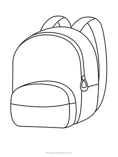 Free Printable Backpack Template - Simple Mom Project Backpack Template, Homeschooling Crafts, Backpack Drawing, Backpack Craft, Clock Template, Diy Classroom Decorations, Printable School, School Template, School Coloring Pages