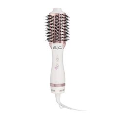 The Hot Body blowout dryer brush offers a convenient way to achieve shiny and bouncy hair at home. Combining a blow dryer and brush, it saves time and effort, creating a salon-like blowout. Suitable for damp and dry hair, use it on towel-dried hair after detangling and sectioning. The oval barrel design evenly dries hair while adding volume to roots and ends in one stroke. Ionic technology prevents intense heat damage. No need for separate tools - this brush has it all! With 3 heat and speed settings, it's versatile and easy to use. Lightweight and ergonomic, it's a pleasant and efficient hair styling solution. For best results, begin with towel-dried, detangled hair and work in sections for maximum volume and a natural-looking blowout. The Hot Body blowout brush also works on fully dried Voluminous Blowout, Brush Hair Dryer, Blowout Brush, Volume Curls, Hot Air Brush, Bouncy Hair, Hair Dryer Brush, Personal Grooming, Brush Hair