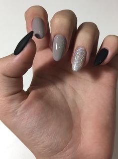 Grey Nails, Hot Nails, Chic Nails, Nails Inspo, Art Acrylic, Acrylic Nail Designs, Nail Manicure, Trendy Nails