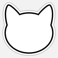 a black and white cat's head sticker