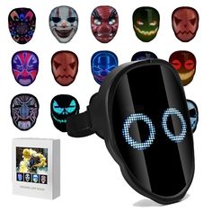 PRICES MAY VARY. The masquerade face-changing mask has 45 dynamic patterns and 70 static patterns built in, and uses 2074 2121RGB lamp beads with high brightness and long life, with clearer and brighter colors, making you the focus of birthday parties, Halloween carnivals, masquerade balls, carnivals, nightclubs, concerts and other gatherings Download the app on your phone and use the mobile phone Bluetooth to quickly and easily connect to control your led mask. You can use pictures in your phon Mask For Halloween, Costume Masquerade, Led Mask, Halloween Masquerade, Halloween Mask, Party Toys, Masquerade Ball, Halloween Carnival, Halloween Masks