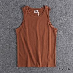 Lasaky - Vintage AmeriCage Pure Cotton Sleeveless Camisole Solid Color Sporty Casual Tank Top in Green Flowy Beach Dress, Brown Cami, Type Style, Sporty Casual, Casual Tank Tops, Sleeveless Vest, Brick Red, Sleeveless Maxi Dress, Sleeveless Tank Top