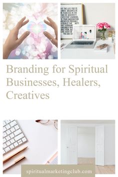 a white poster with the words branding for spiritful businesses, healers, and creatives