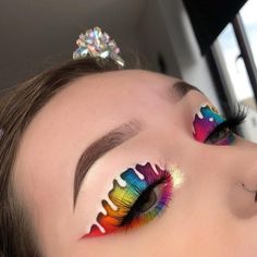 Kid Makeup, Extreme Make-up, Paint Makeup, Rainbow Eyeshadow, Rainbow Eyes