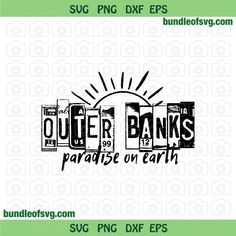 the outer banks logo is shown in black and white