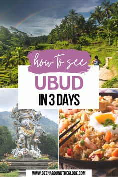 a collage of photos with the words mister ubud en trois jours