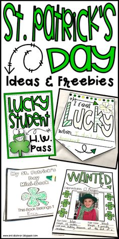 st patrick's day ideas and freebies for kids to use in the classroom