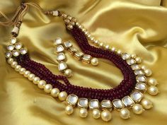 Long Necklace Set, Choker Designs, Kundan Necklace, Pearls Necklace, Kundan Necklaces, Neck Piece, Jewelry Design Necklace, Kundan Jewellery