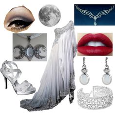 "Selene, Titan of the moon" by shafog on Polyvore Selene Goddess Of The Moon Costume, Goddess Of The Moon Costume, Moon Costume Ideas, The Moon Costume, Selene Moon Goddess Aesthetic, Moon Goddess Belt, Moon Goddess Cosplay, Greek God Selene, Goddess Clothes