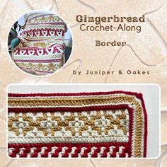 a crocheted blanket with the words gingerbread crochet along border