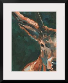 an abstract painting of a deer's head