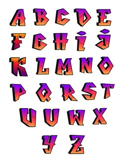 the letters are made up of different colors