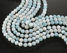 Capture the calming colors of a clear sky with these microfaceted amazonite rounds. Perfectly polished and precision faceted, they have undeniable sparkle and shine. Float them alongside silver charms for a serene, airy vibe in your design. Amazonite beads and focals look expensive, but won't break your bank account! These semi-opaque, blue-green stones vary from pale seafoam to darker aqua. Amazonite, also known as Amazon stone, is a classic case of mistaken identity. A greenish color stone was Faceted Round Beads Crystals For Jewelry Making, Amazonite Faceted Round Beads Jewelry, Aquamarine Faceted Beads Jewelry, Faceted Amazonite Round Beads Jewelry, Faceted Aquamarine Round Beads Jewelry, Light Blue Faceted Round Bead Jewelry, Faceted Aquamarine Beads Jewelry, Light Blue Jewelry With Faceted Round Beads, Look Expensive