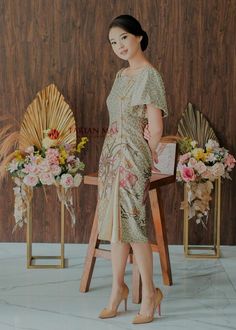 Batik Cheongsam Modern, Batik Dress Modern Gowns, Lao Clothing, Dres Batik