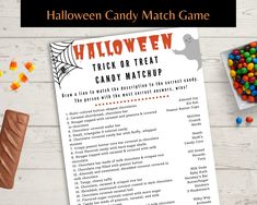 a halloween candy game is shown on a table