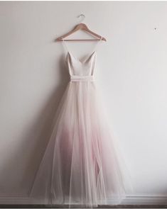 V Neck Ombre Floor Length Wedding Dresses, Ombre Tulle Wedding Gowns, Ombre Bridal Dresses on Storenvy Wedding Dresses Near Me, Pink Spaghetti, Ombre Prom Dresses, Ombre Pink, Custom Prom Dress, Spaghetti Strap Prom Dress, Long Evening Gowns, Beauty Dress, Styl Boho