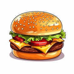 Burger Clipart: 4K & Vector in Minimalist Art Style Burger Art Illustration, Burger Clipart, Burger Png, Burger Illustration, Burger Drawing, Burger Art, Burger Images, Burger Vector, Fast Food Logos