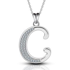 Letter C Crystallized Graffiti Font Initial Necklace Silver | Loulu Charms Personalized Diamond Initial Necklace, Personalized Round Diamond Initial Necklace, Silver Diamond Monogram Initial Necklace, Initials Cubic Zirconia Round Necklace, Round Cubic Zirconia Initial Necklaces, Cubic Zirconia Initials Necklace, Silver Diamond Initial Pendant Necklace, Silver Diamond Round Name Necklace, Round Cubic Zirconia Necklaces With Initials