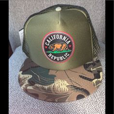 Rare Hard To Find Design California Republic Camouflage Snapback Cap Hat Camo Cali Bear Flag Caps Hats Fitted Hats Men, Cleveland Browns Logo, Bear Flag, Square Logo, California Republic, Black Snapback, Browning Logo, Black Baseball Cap, Panel Hat