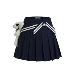 Fitted Navy Pleated Mini Skirt, High Waist Pleated Preppy Skirt, Preppy High-waisted Pleated Skirt, Navy Pleated Skort, Blue Pleated Flared Mini Skirt, Blue Lined Flared Tennis Skirt, Blue Pleated Mini Tennis Skirt, Blue Mini Length Skirt For School, High Waist Lined Skort In Preppy Style