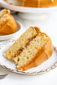 a piece of cake sitting on top of a white plate