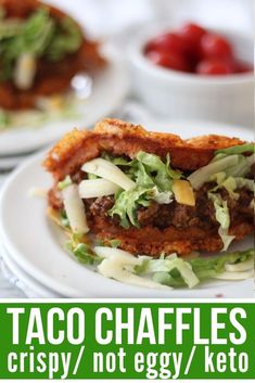 taco waffles crispy, not egg / keto with lettuce and tomatoes