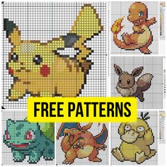 Mega Set Pokemon Free Cross Stitch Patterns for Beginners Free Pokemon Cross Stitch Patterns, Cross Stitch Characters Patterns, Cute Free Cross Stitch Patterns, Embroidery Pokemon Patterns, Bulbasaur Cross Stitch Pattern, Cross Stitch Pattern Pokemon, Cross Stitch Patterns Using Variegated Thread, Plastic Canvas Pokemon Pattern, Cottagecore Cross Stitch Pattern Free