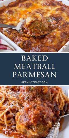 baked meatball parmesan in a casserole dish