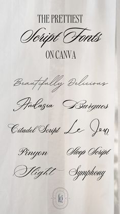 the prettiest script ends on canva written in cursive writing and calligraphy