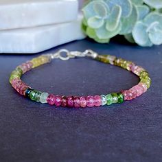 Thank you for visiting this beautiful handmade beaded bracelet made with genuine natural watermelon ( multicolored ) Gemstone bracelet and 14k gold filled metal... ☀︎︎ Gemstone: Genuine Watermelon Tourmaline. ☀︎︎ Material: 14k gold filled. ☀︎︎ Closure: lobster clasp. ☀︎︎ Size: available in different sizes. ❤︎ * It comes in a jewelry pouch and small box ready for gifting. * Ready for shipping upon request . * Same/ Next day shipping USPS First Class Mail with tracking number. PROCESSING TIME ☾ Cu Handmade Adjustable Tourmaline Bracelets, Spiritual Tourmaline Gemstone Beaded Bracelets, Spiritual Tourmaline Beaded Bracelets With Natural Stones, Adjustable Spiritual Tourmaline Beaded Bracelets, Adjustable Tourmaline Beaded Bracelets With Gemstone Beads, Healing Tourmaline Gemstone Beads Bracelet, Tourmaline Gemstone Beads Bracelets For Jewelry Making, Tourmaline Bracelets With Round Beads As A Gift, Beaded Tourmaline Bracelets With Round Beads