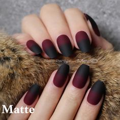 Nail Glossy, Nails Ballerina, China Nails, Black Coffin Nails, Black Gradient, Fake Nails With Glue, Nails Red, Red Ombre, Matte Red