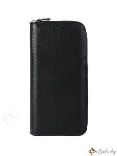 BirdinBag - RFID-Protected, Multi-Slot Womens Long Wallet: Stylish and Secure Purse with Anti-Theft Features Elegant Card Holder With Zipper Closure For Daily Use, Black Wallets With Pen Slots For Daily Use, Versatile Formal Wallet With Zipper Closure, Pink Pattern, Anti Theft, Long Wallet, Genuine Leather, Composition, Purse