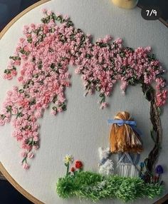 Diy Embroidery Flowers, Embroidered Wall Art, Simple Hand Embroidery Patterns, Tree Embroidery, Embroidery Hoop Wall Art, Ribbon Embroidery Tutorial, Embroidery Wall Art, Hand Embroidery Patterns Flowers, Hand Embroidery Kit