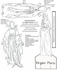 an image of virgin mary and jesus on the cross, with instructions for how to make it