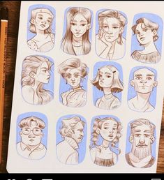 a drawing of people with different hair styles and hairstyles on a piece of paper