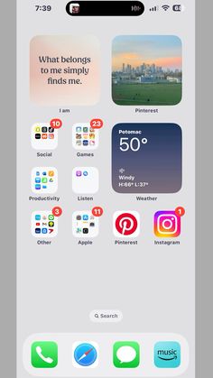 an iphone screen with several different icons on it