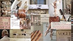 a collage of different images including ballet shoes