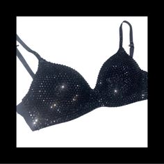 Welcome, Gorgeous Sparkly Crystal Rhinestone Bra! Made To Last Permanent Design Can Be Worn Many Times With All Different Outfits For Dancers Or Costumes! Looks Fab Underneath A Sheer Top Or Dress! Colours;Jet Black Design;Solid Colour To Make Colour Changes;Add To Bundle Style; Standard Padded Cups Push Up If You Don’t See Your Size Available Please Add To Bundle To Discuss Comment Or Send A Message After Purchase! Comes In Black Bra Colour (As Pictured) Nude Black Or White Available Please Add Classic Glam, Rhinestone Bra, Wireless Bra, Black Bra, Different Outfits, Make Color, Bra Top, Sheer Top, Solid Colour