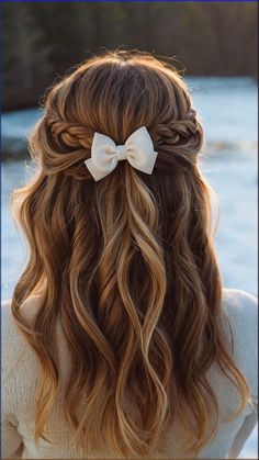 Easy Kid Hairstyles For Long Hair, Young Bridesmaid Hair, Cute Hairstyle Ideas For School, Hair Styles With Bows Women, Sunday Hairstyles Church, Cute Hairstyles For Short Hair For Kids, Short Hair Styles For Kids, Cute Hairstyles For Church, Hairstyles Middle Part