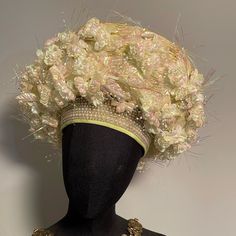 This Beautiful Vintage Hat By Jack Mcconnell Is Truly One Of A Kind. Comes In A Gorgeous Pale Yellow Color Adorned In Translucent Flowers And Pearls. This Hat Is In Pristine Condition And Perfect For Any Vintage Collector. Elegant Embellished Hats For Festival, Party Hats With Bead Caps, Translucent Flowers, Flowers And Pearls, Accessory Inspo, Victorian Hats, Beaded Hat, Vintage Hat, Accessories Vintage